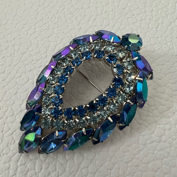 VNTG Sarah Coventry "Blue Lagoon" brooch - Picture 4 of 7